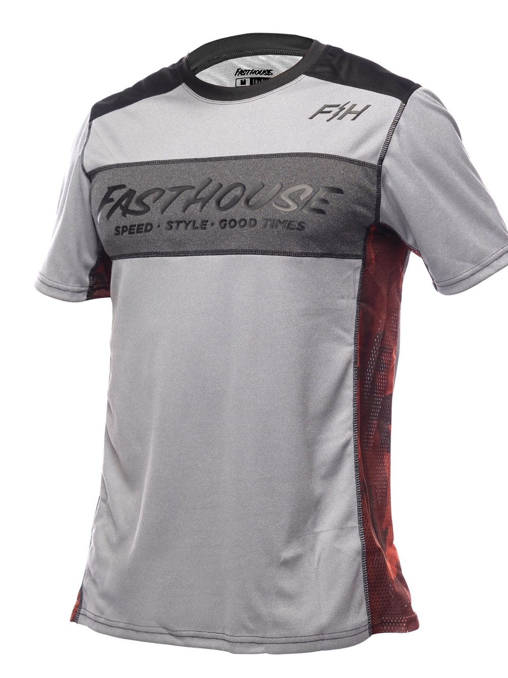 Fasthouse Classic Acadia Short Sleeve MTB Jersey Heather Gray - Size Large